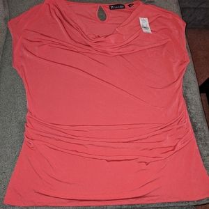NEW NY & Co Coral Scoop Neck Blouse